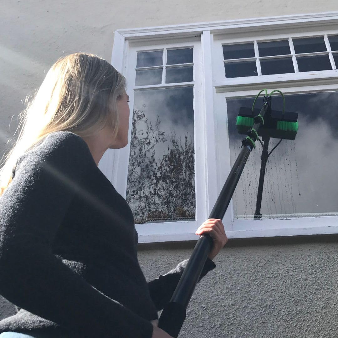 EQUIPMAXX 24 Feet Reach Solar Panel Cleaning Brush & Pole Kit Window Cleaner Solar Panel Cleaning System Washing Tool Professional Solution: Scrubber