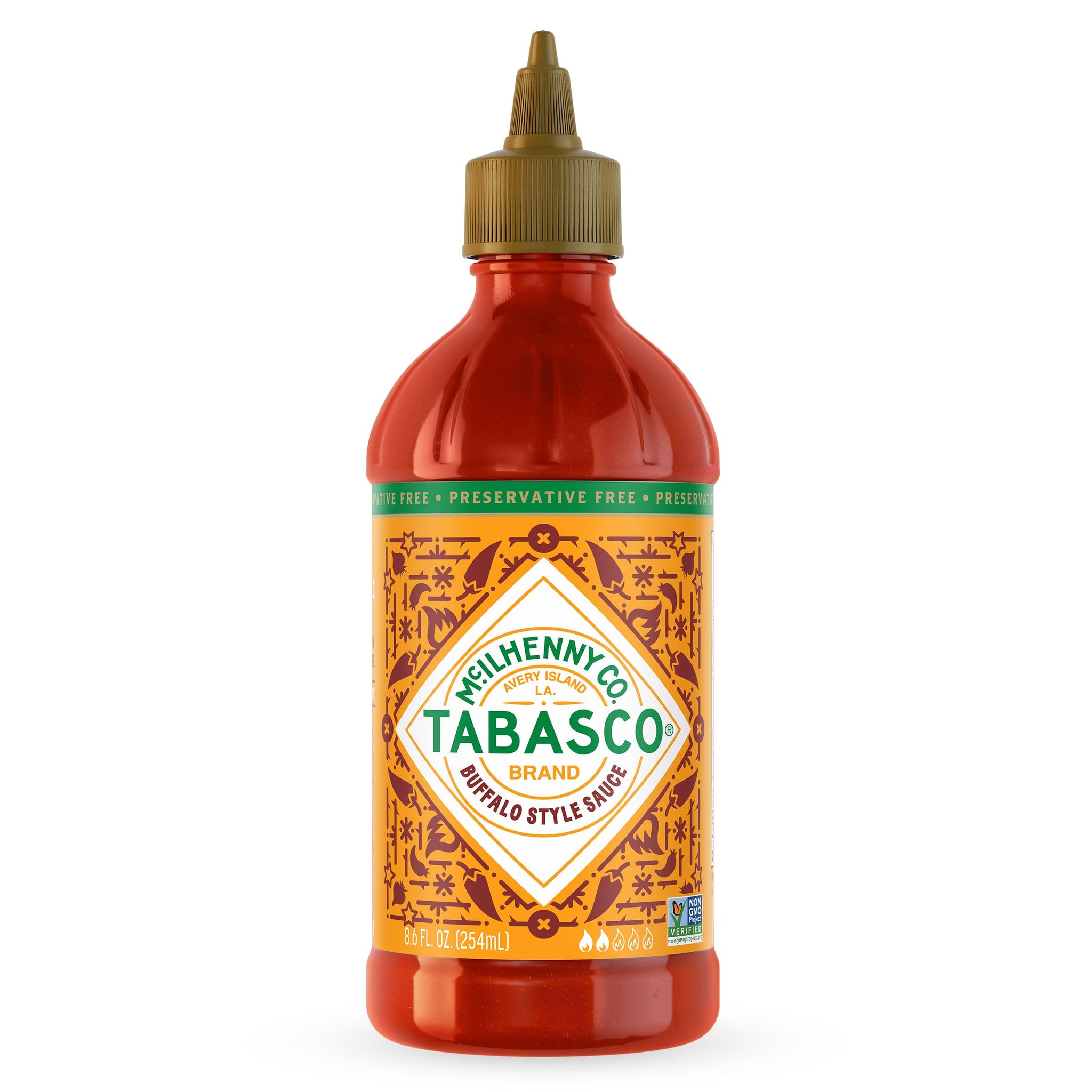 TABASCO Brand Buffalo Style Sauce, Medium Hot Sauce, Easy-to-Squeeze Bottle, Thick & Tangy, Five Simple Ingredients, Great on Chicken Party Wings