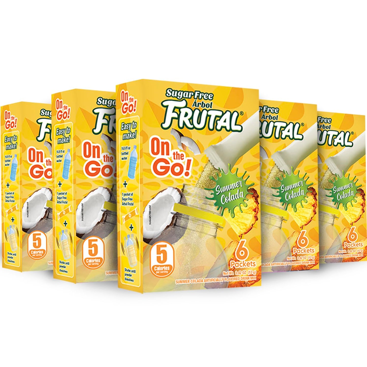 Arbol Futal On-The-Go! | Powdered Drink Mix Pina Colada - Flavored Sugar Free! - Single Serve On The Go! - Powder Sticks Packets (30 Count of Stick