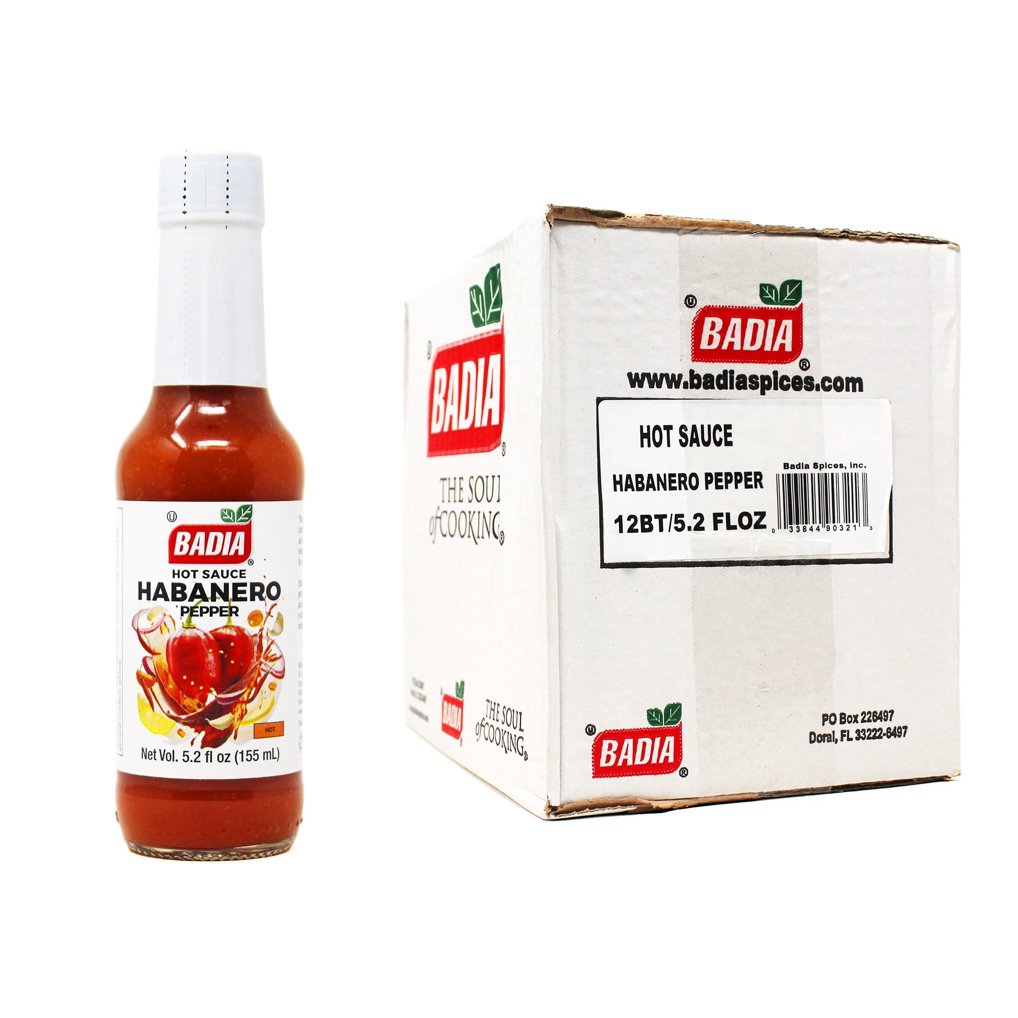 Badia Habanero Hot Sauce, 5.2 fl oz (Pack of 12) - Fiery Habanero Pepper Sauce for Everyday Heat Lovers