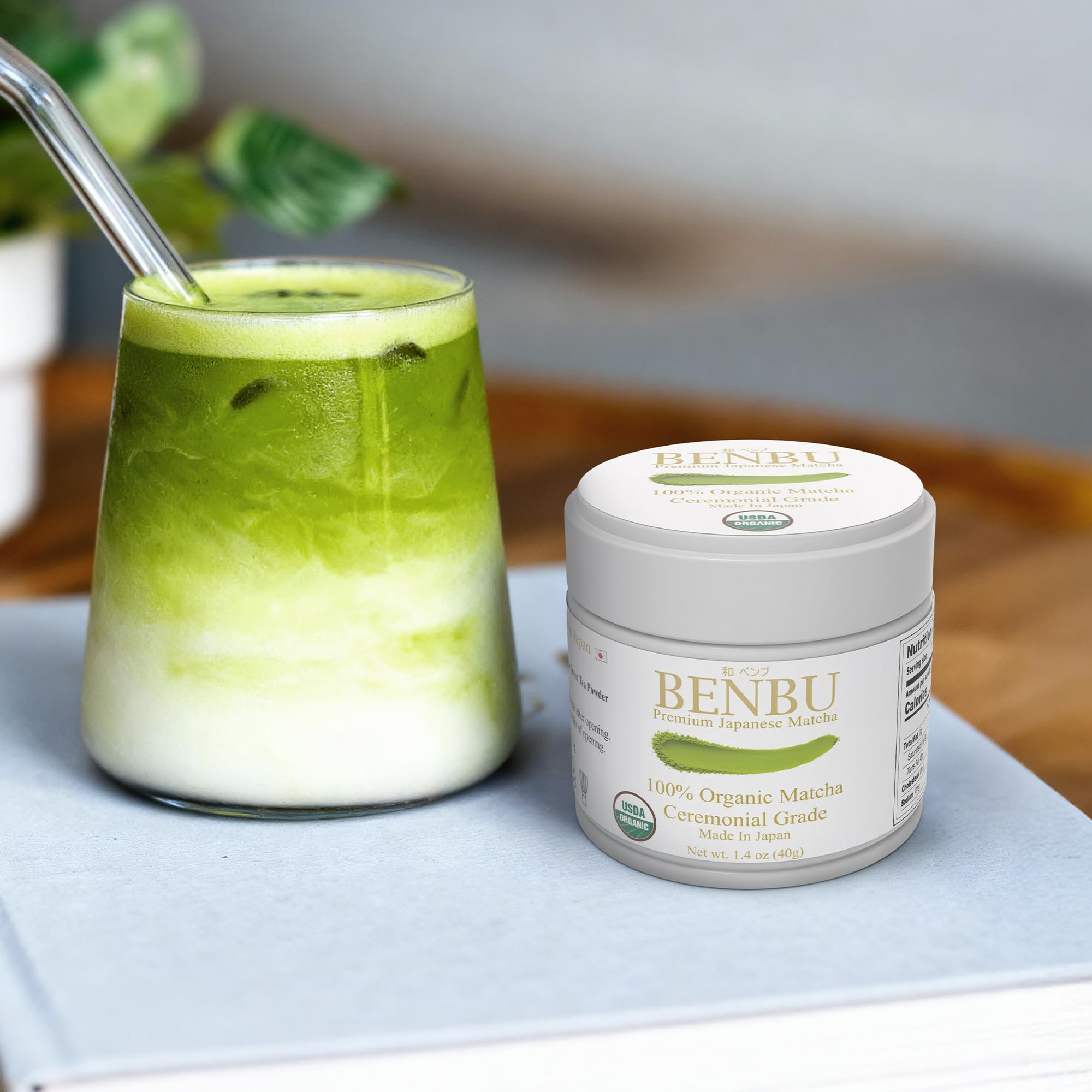 BENBU Matcha Powder - USDA Organic Ceremonial Grade, First Harvest, Stone-Milled in Japan, Authentic Japanese Green Tea, No Additives, 1.4 oz (40g)