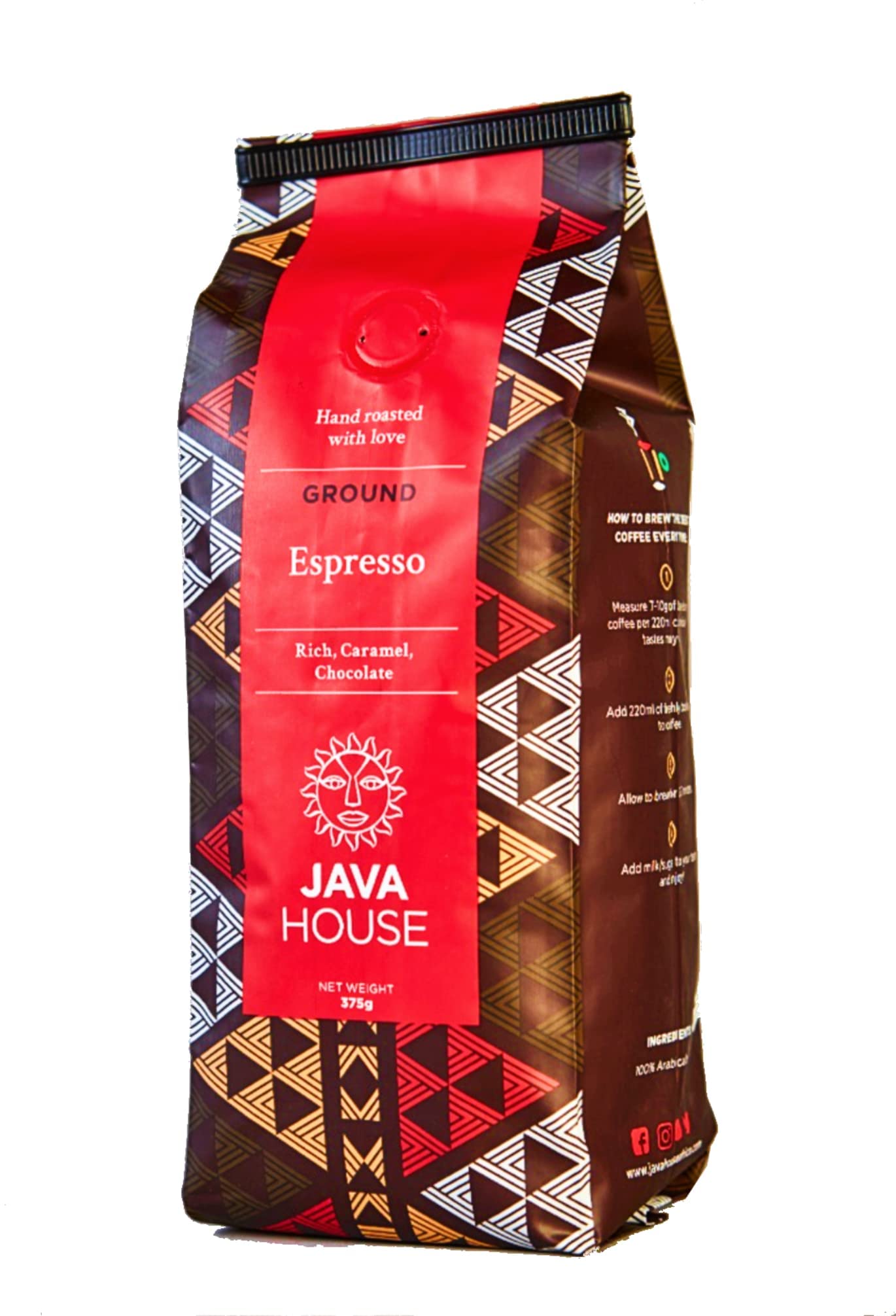 Kenya AA Espresso Ground Coffee - Perfect Dark Roast Craft Coffee. Fair Trade, Single Origin Kenyan Coffee with verifiable Coffee Kenya Mark of Origin