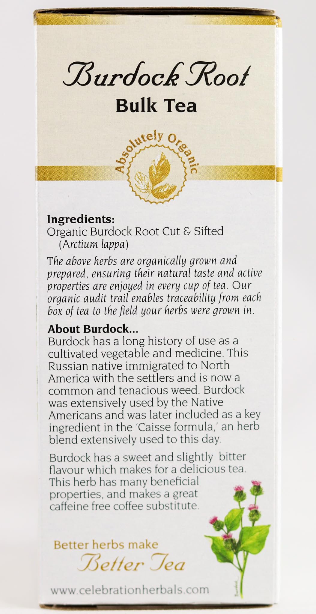 CELEBRATION HERBALS Burdock Root Organic 60 gm, 0.02 Pound