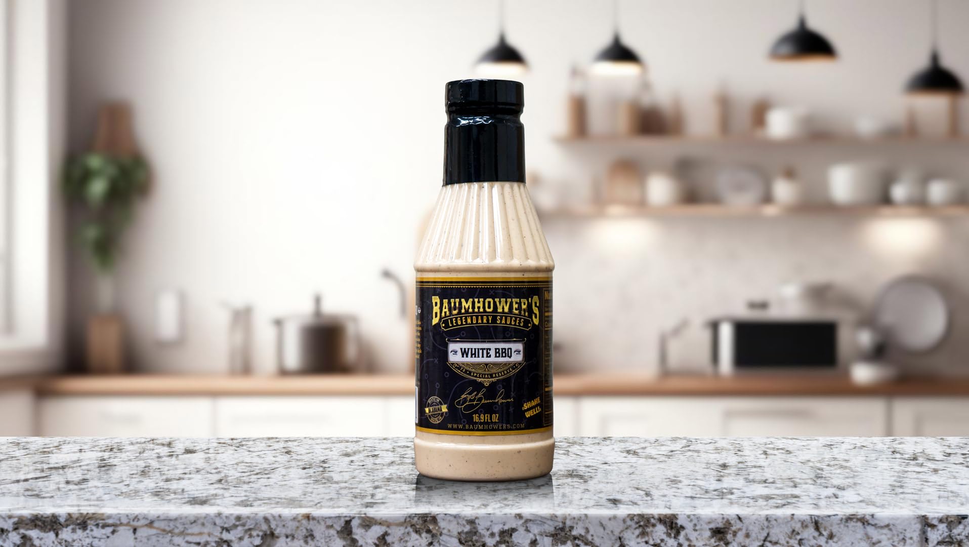 Baumhower's Legendary White BBQ Sauce | Alabama White Barbecue Sauce | Tangy Creamy Mayonnaise-Based | Smoked Chicken & Pulled Pork | 16.9 fl oz
