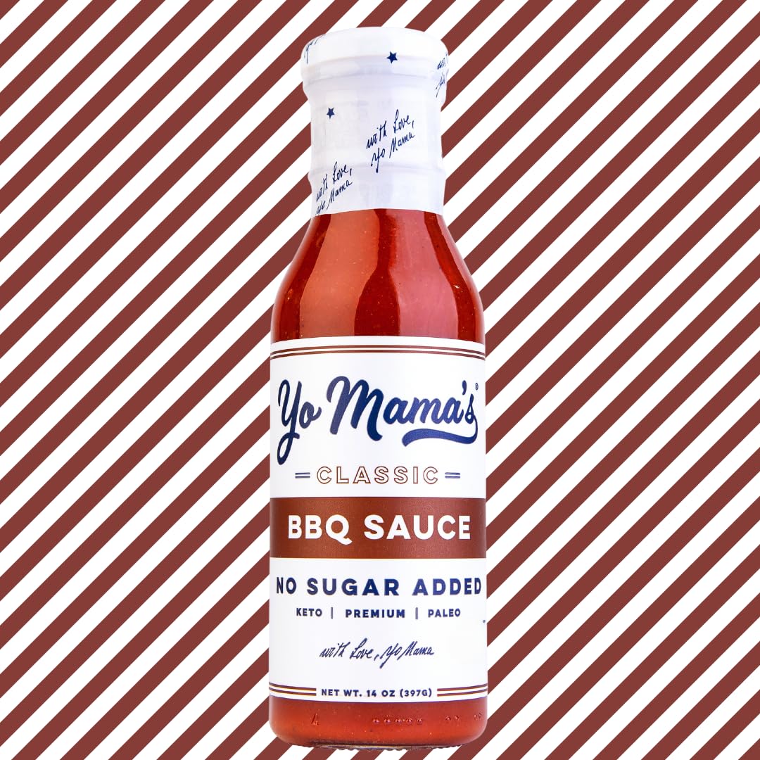 Yo Mama's Foods Keto Barbecue BBQ Sauce - (Pack of 4) - No Sugar Added, Low Carb, Vegan, Gluten Free, Paleo Friendly, and Made with Whole Non-GMO