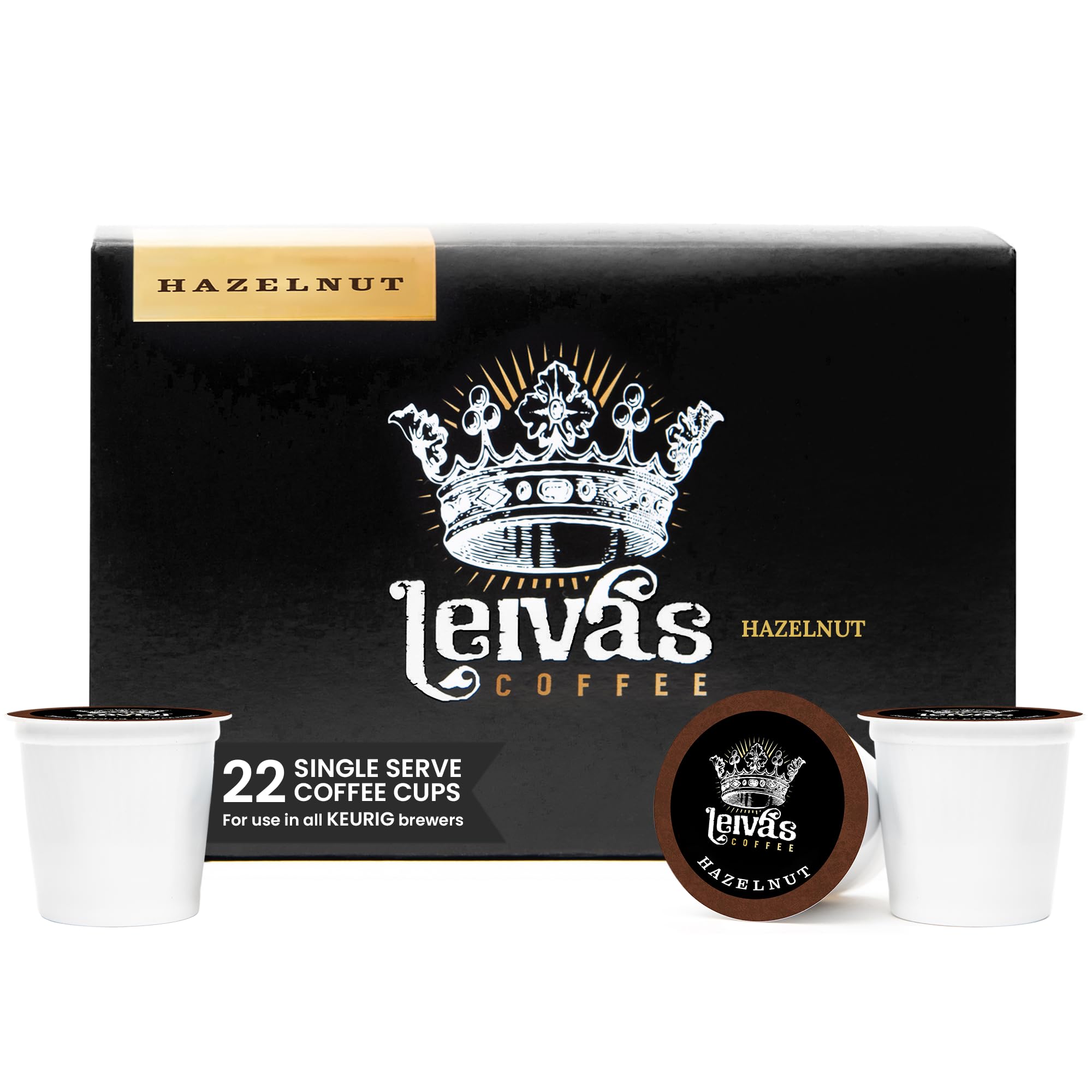 Leiva’s Guatemalan Single Serve K-cups Coffee Pods (22 Count) - Small Batch, Hazelnut Flavor Capsules - Rich, Bold & Balanced Flavor - Single Serve