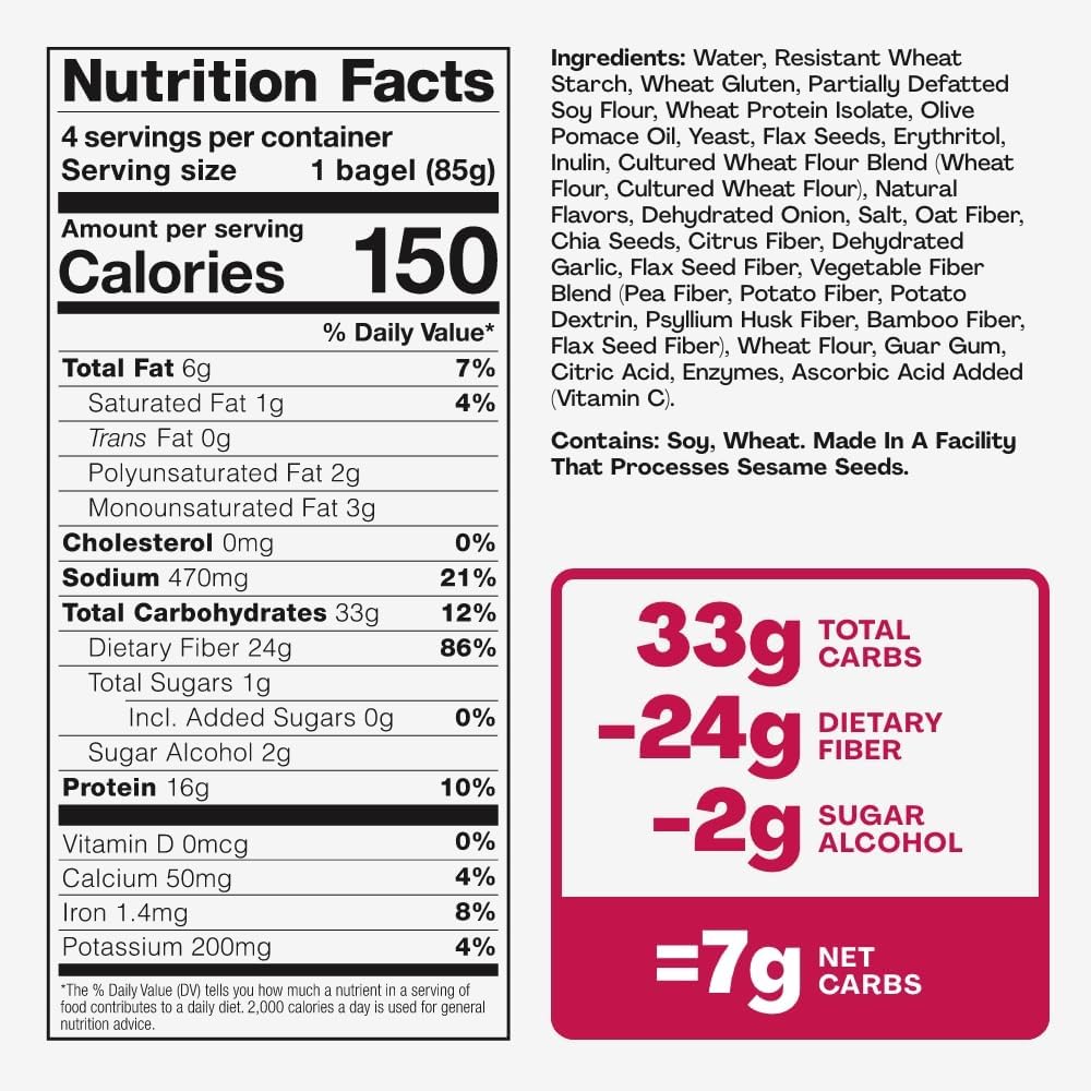 The Sola Company Bagel, 12 OZ (Pack of 3) Veriety Pack, Plain Bagel, Everything Bagels, Blu-Berry Bagels Non-GMO, No Added Sugar