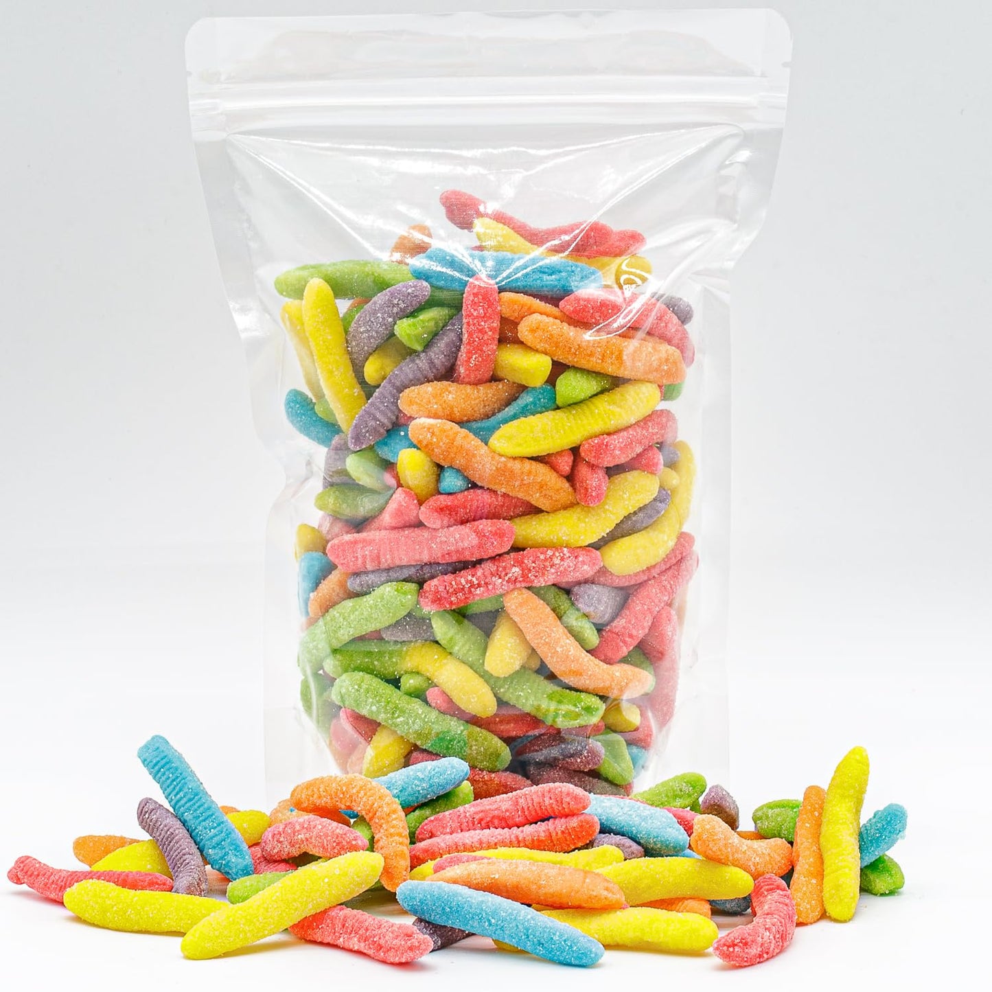 Guatemalan Sour Gummies 2 lb - Gummy Snakes, Gelatin Based, Assorted Flavors (Orange, Peach, Cherry, Grape, Cranberry, Apple), Bulk Candy, Resealable