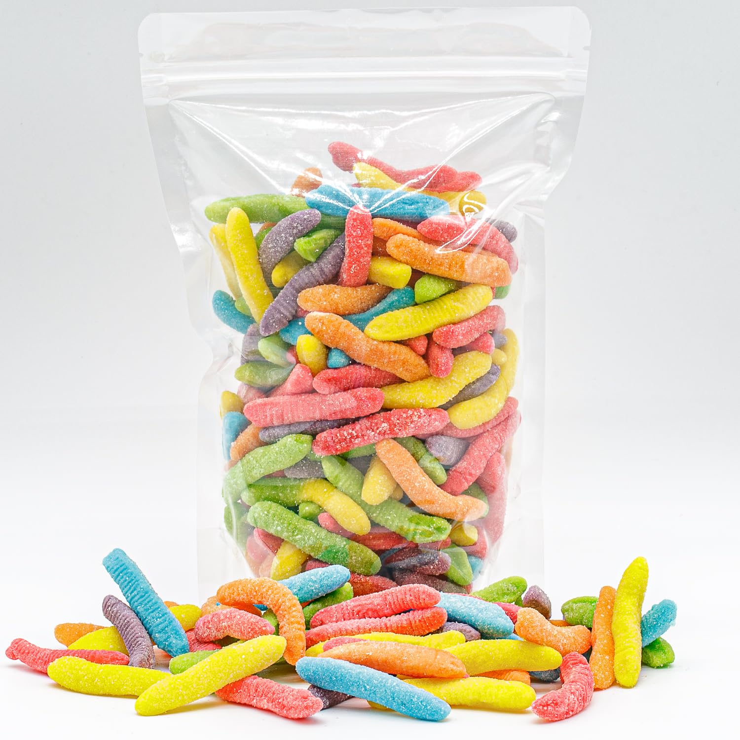 Guatemalan Sour Gummies 2 lb - Gummy Snakes, Gelatin Based, Assorted Flavors (Orange, Peach, Cherry, Grape, Cranberry, Apple), Bulk Candy, Resealable