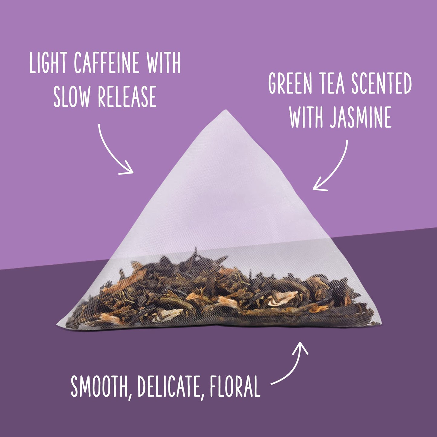 Two Leaves and a Bud Jasmine Green Tea Bags, 15 Count (Pack of 1) Whole Leaf Green Tea in Pyramid Sachet Bags