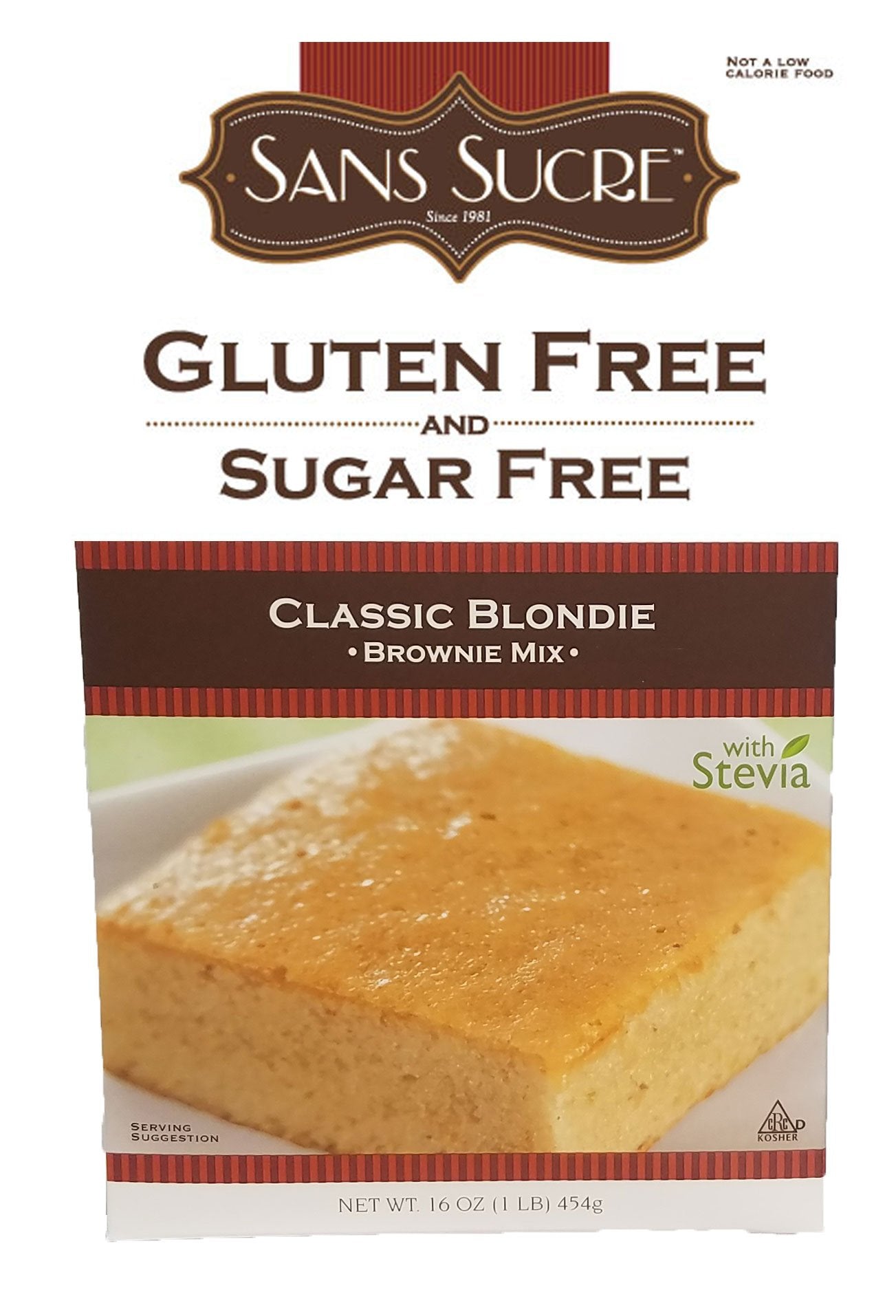 Sans Sucre Gluten Free and Sugar Free Classic Blondie Brownie Mix, 16 Ounce