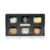 Spiceology - Gourmet Luxe Infused Salt Sampler Gift Set - Set of 6 - Flavors Include: Fleur de Sel, Espresso, Lime, Jalapeno, Black Truffle, Sriracha
