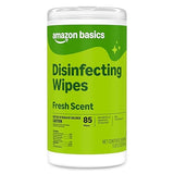Amazon Basics Disinfecting Wipes, Fresh Scent, Sanitizes/Cleans/Disinfects/Deodorizes, 85 Count, for Hard Nonporous Surfaces