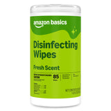 Amazon Basics Disinfecting Wipes, Fresh Scent, Sanitizes/Cleans/Disinfects/Deodorizes, 85 Count, for Hard Nonporous Surfaces