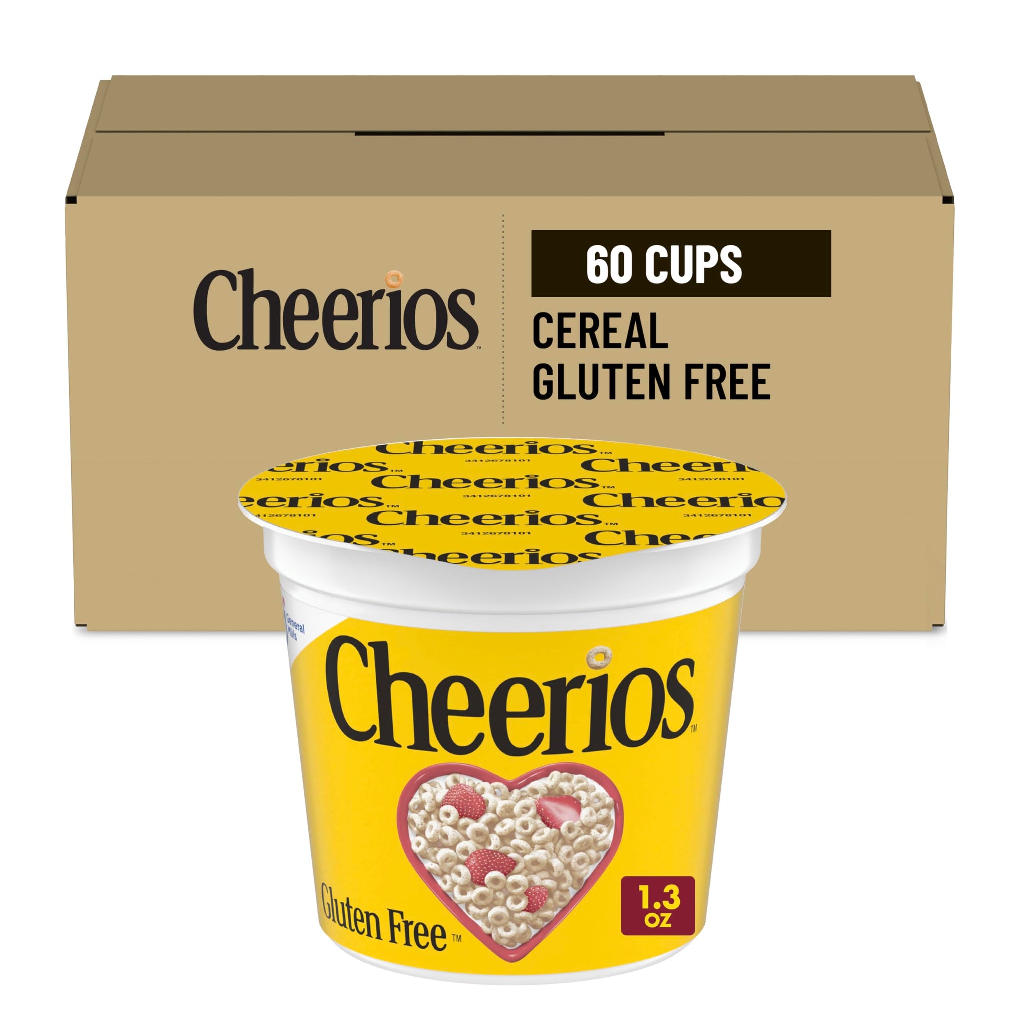 Cheerios Cereal, Gluten Free, Single Serve Foodservice Cups, 60 Ct