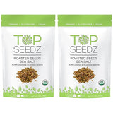Top Seedz Certified Organic Gluten Free Vegan Sea Salt Roasted Seeds | 2-Pack | 6 Ounces | Made of Shelled Sunflower & Pumpkin Seeds, Sea Salt