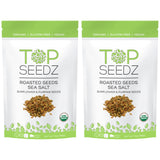 Top Seedz Certified Organic Gluten Free Vegan Sea Salt Roasted Seeds | 2-Pack | 6 Ounces | Made of Shelled Sunflower & Pumpkin Seeds, Sea Salt