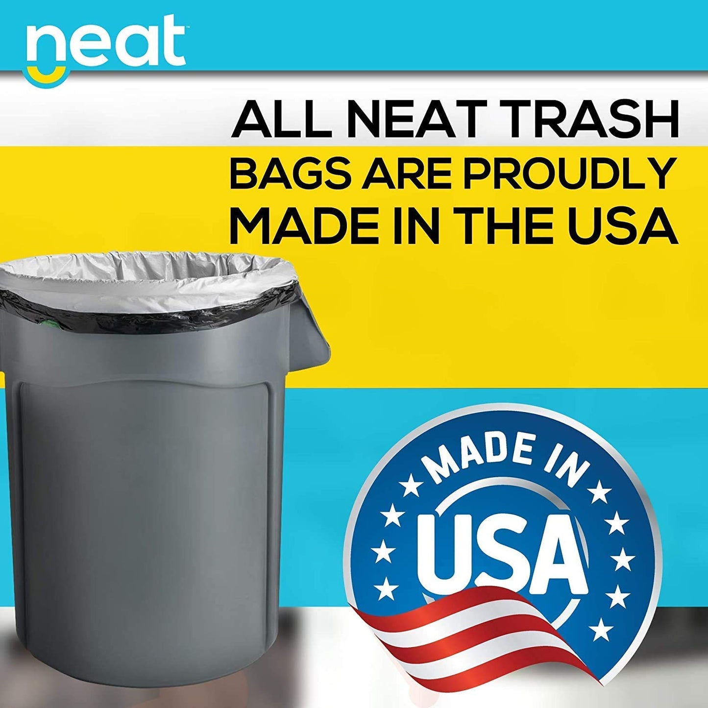 Neat Tall Kitchen 30 Gallon Drawstring Trash Bags - (MEGA 120 COUNT) - Triple Ply Fortified, Eco-Friendly 50% Recycled Material, Neutralize+ Odor