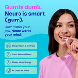 Neuro Energy & Focus Gum - Caffeine Gum with 40mg Natural Caffeine & L-Theanine - Nootropic Energy Supplement with B Vitamins - Sugar Free, Vegan