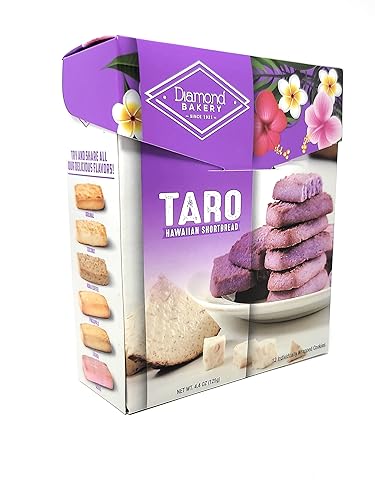 Diamond Bakery - Hawaiian Shortbread Cookies New Flavors - 4.4 oz Individually Wrapped (Taro)