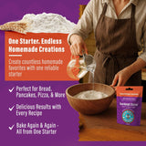 MY RUSTIC ROOTS San Francisco Sourdough Starter Culture - All Natural & Organic Sourdough Bread Starter - Beginner Friendly - Perfect for Baking