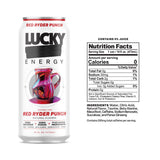 Lucky Energy Sugar Free Energy Drinks, Red Ryder Punch, 16oz Cans (12-Pack) Healthy, Zero Sugar Energy Drink with Maca, Ginseng, Beta-Alanine, Taurine