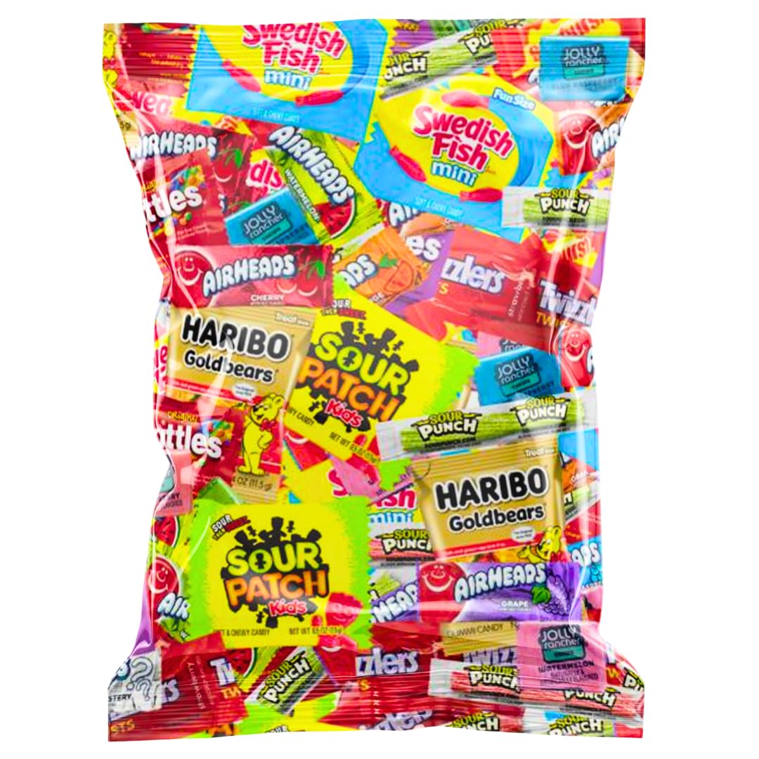 Assorted Candy Variety Mix - Individually Wrapped Fruity, Chewy & Hard Candies for Trick-or-Treaters, Pinatas, Party Favors & Holiday Celebrations (2
