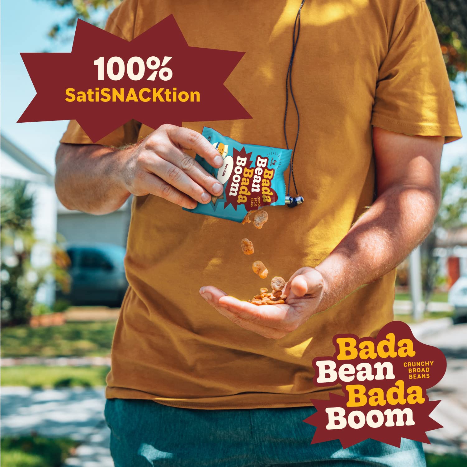 Bada Bean Bada Boom - Plant-Based Protein, Gluten Free, Vegan, Crunchy Roasted Broad (Fava) Bean Snacks, 100 Calories per Serving, Sea Salt, 4.5 Ounce