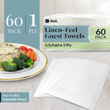Reli. Bathroom Napkins Guest Disposable (60 Pack) Linen-Feel Guest Towels 12" x 15.75" | Cloth-Like Restroom Napkins | Paper Hand Towels for Bathroom