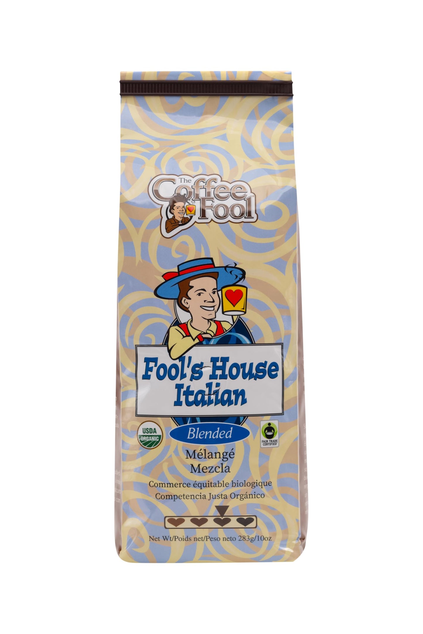 Coffee Fool's Organic Fair Trade House Italian (Whole Bean)