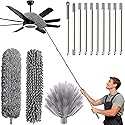ZhengYuFa Duster with Extension Pole, Cobweb Duster with Extension pol, for Cleaning Ceiling Fans, Ceilings, Cobwebs, Furniture, Cars, etc. Long