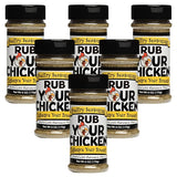 Rub Your Chicken (6oz) - Versatile Steak Seasoning and Brisket Rub - Danos Style Dry - Flavorful Blend for Pizza Cheese Toppings - Pack of 6