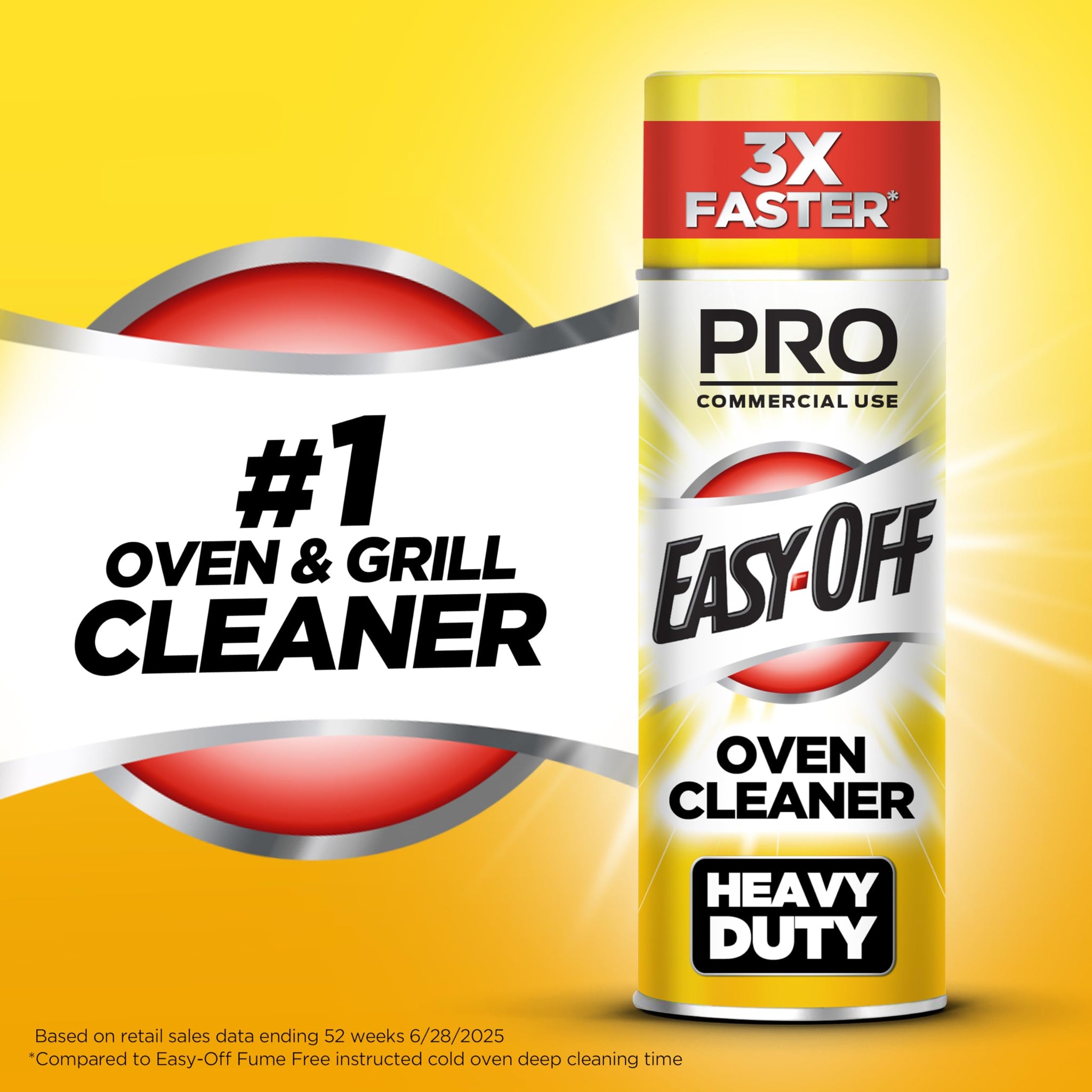 Easy-Off Professional Oven & Grill Cleaner, Removes Tough Burnt on Food and Grease, Lemon Scent, 24 Oz Can