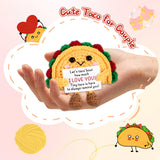 Delujouberst Cute Anniversary Taco Gifts for Husband Him Her Mini Crochet Taco Gifts for Couple 1st for Boyfriend Girlfriend Birthday Wedding