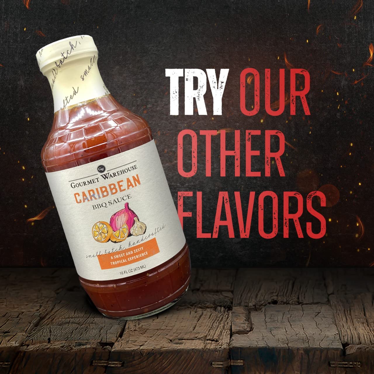 Gourmet Warehouse Small Batch Cherry Jalapeno BBQ Sauce Made With Natural Ingredients Gluten Free No HFCS Tangy Barbecue 16 Oz (Pack of 1)