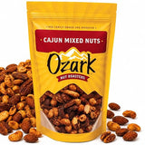 OZARK NUT ROASTERS, Cajun Mixed Nuts, Hot & Spicy Flavored Snack Nuts, Blend of Pecans, Peanuts, Cashews, Almonds & Brazilian Nuts Pack of 1 (16 oz)