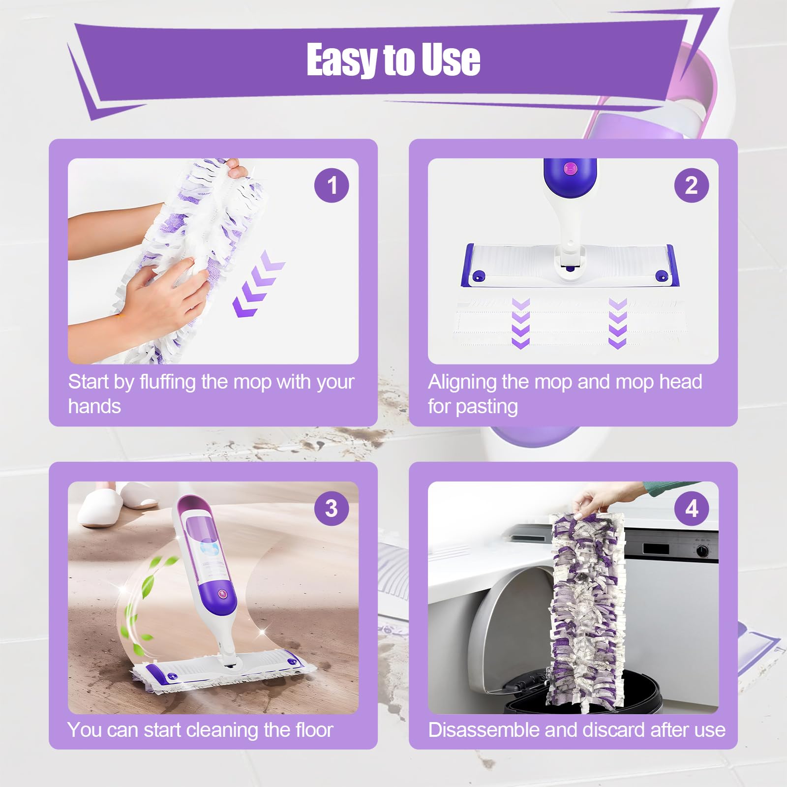 42 Pack Disposable Power Mop Pads for Swiffer PowerMop, 5X Power Mop Refills for Cleaning, 14-Layer Unscented Thickened Multi-Surface Replacement