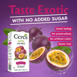 Ceres Passion Fruit Juice Blend, 3-Pack - 100% Natural, Rich in Vitamin C, No Added Sugar, Artificial Colors, or Flavors, Kosher Certified, 33.8 Oz Ea