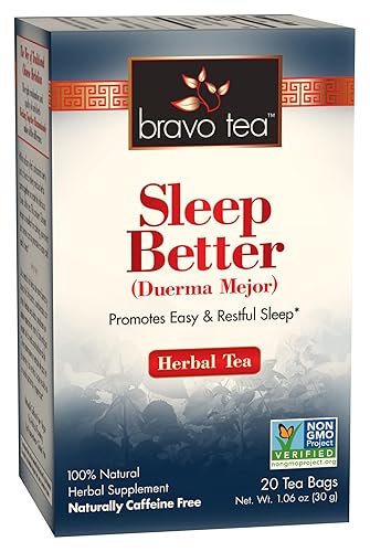 Bravo Tea Sleep & Renew Herbal Tea Caffeine Free, 20 Tea Bags