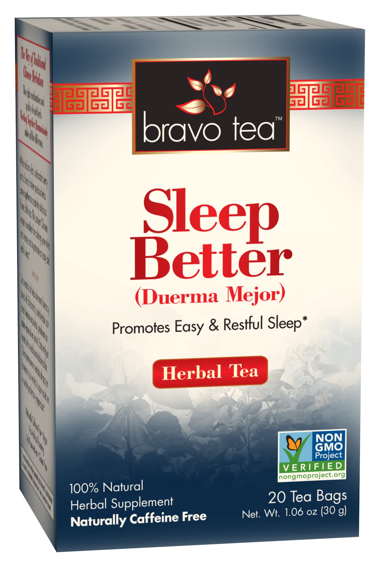Bravo Tea Sleep & Renew Herbal Tea Caffeine Free, 20 Tea Bags