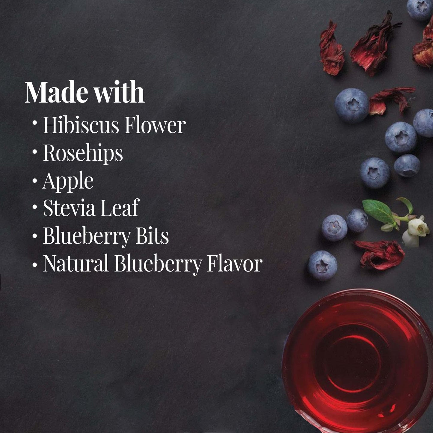The Republic of Tea Hibiscus Blueberry Full-Leaf Tea, 1 Pound/200 Cups