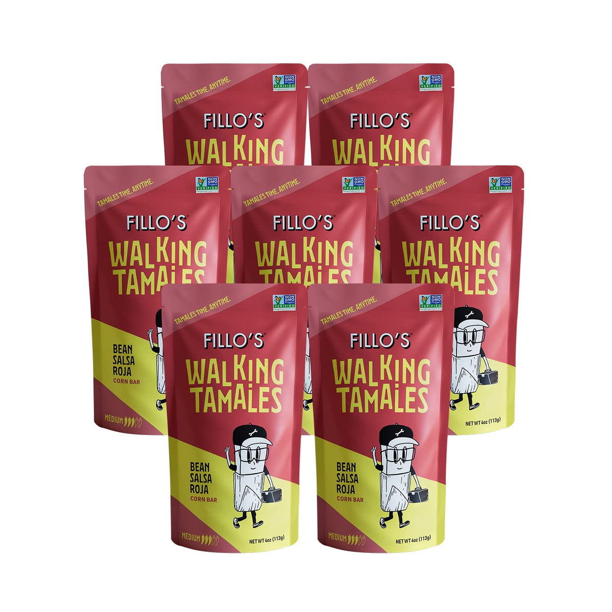 Fillo's Walking Tamales, Ready to Eat Meals, Salsa Roja, Gluten Free 7 Pk
