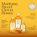 Beekeeper Direct Raw Unfiltered Honey - Real Raw Sweet Clover Honey - All Natural Non-GMO Pure Gourmet Honey - Local Montana Clover Honey (3lbs