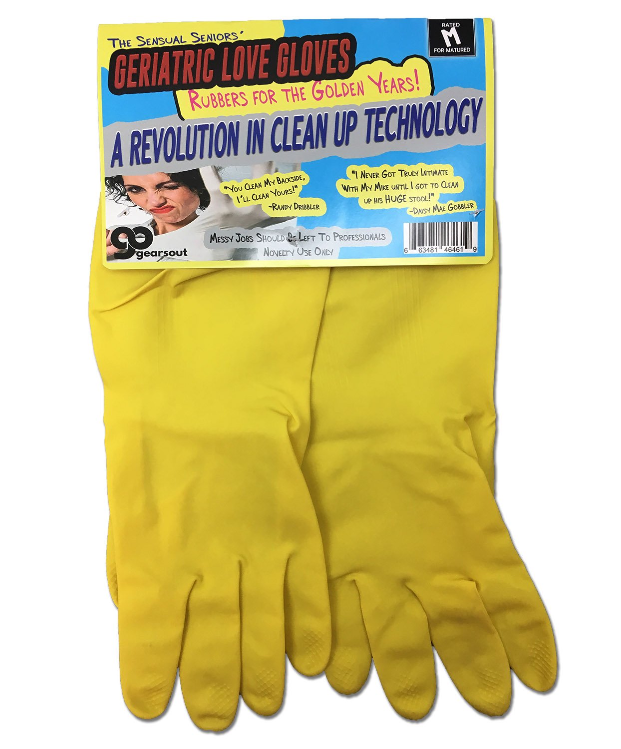 Geriatric Love Gloves - Over-the-Hill Gag Gift for Adults, Unisex Protective Gloves, Gold Color, 2 Count