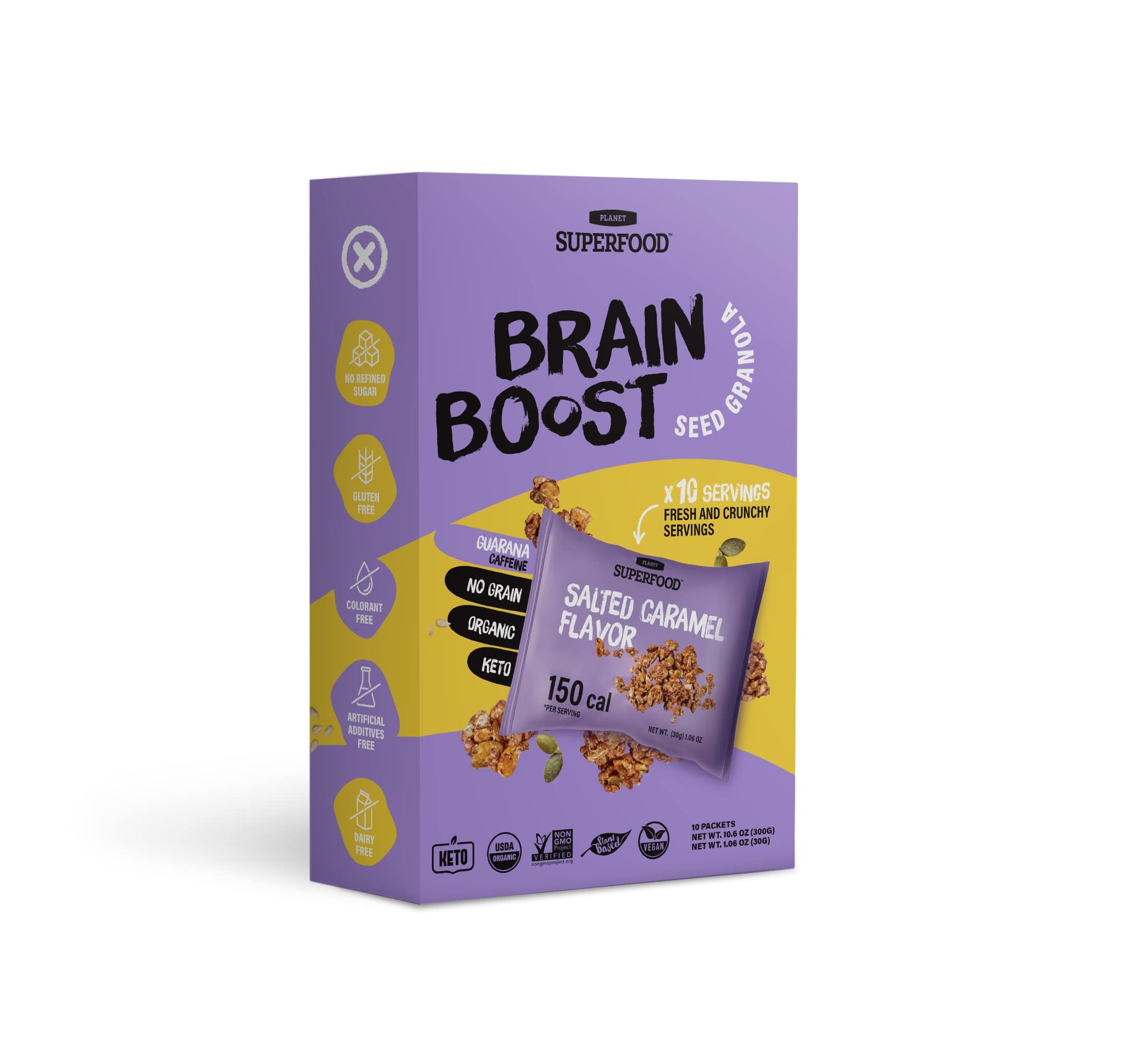 Organic Salted Caramel Flavor Seed Granola | Brain Boost | Keto, Vegan