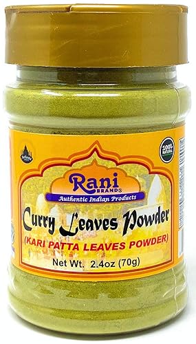 Rani Curry Leaves Powder (Kari Neem Patha) Indian Spice 2.4oz (70g) PET Jar ~ All Natural | Vegan | Gluten Friendly | NON-GMO | Indian Origin