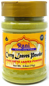 Rani Curry Leaves Powder (Kari Neem Patha) Indian Spice 2.4oz (70g) PET Jar ~ All Natural | Vegan | Gluten Friendly | NON-GMO | Indian Origin