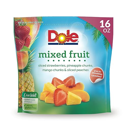 Dole Mixed Fruit, All Natural Mixed Frozen Fruit for Smoothies with Sliced Strawberries, Pineapple Chunks, Mango Chunks and Sliced Peaches, 16 Oz