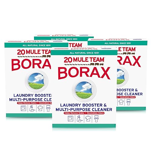 20 MULE TEAM Borax Powder, 65 Ounce, 4 Count, All Natural Laundry Booster & Multi-Purpose Household Cleaner for Kitchen and Bathroom, Stain & Odor