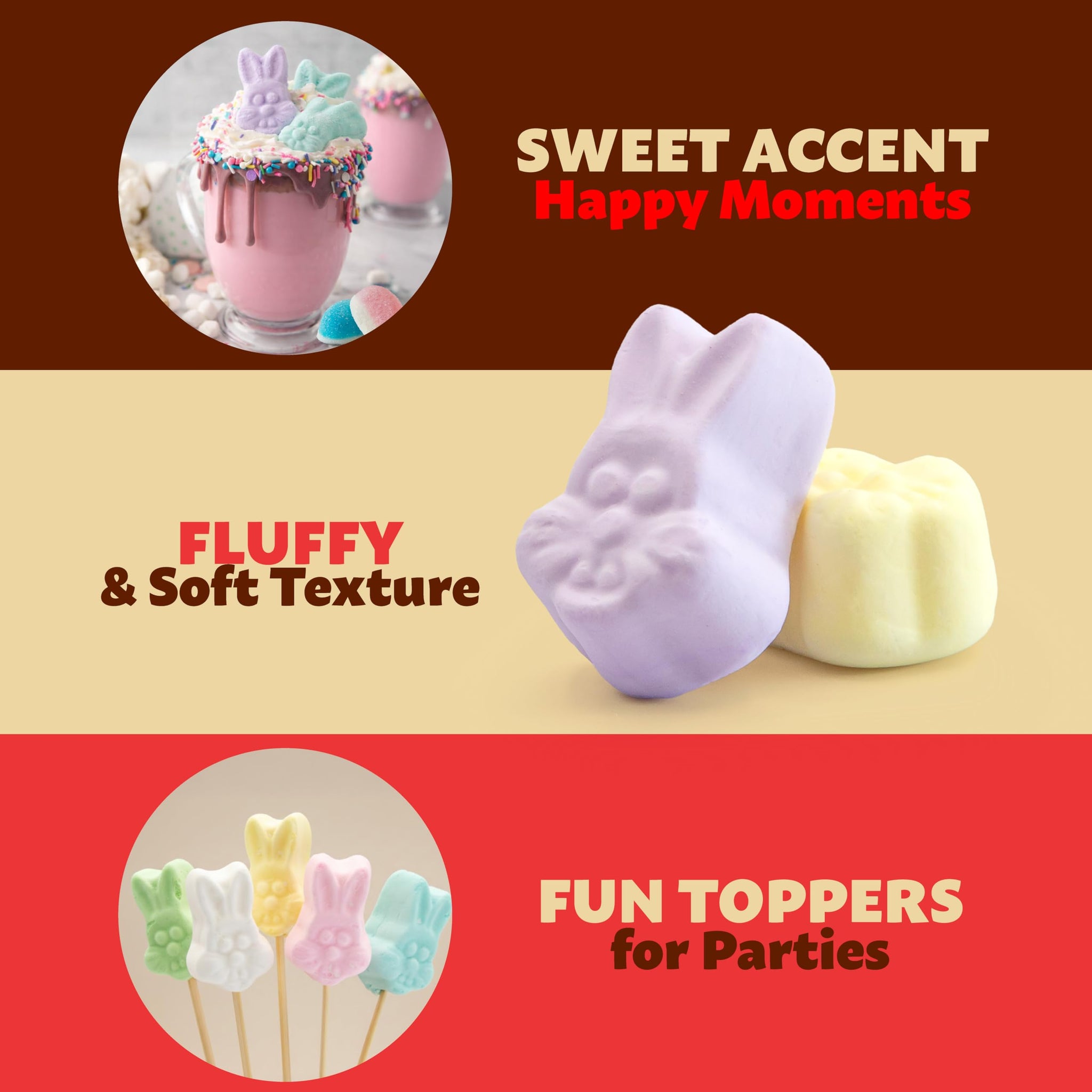 Easter Candy Mix | 24-Ounce Bag | Fruit Marshmallow Bunnies, Blue Raspberry & Strawberry Gummy Candy | Pastel Colored Easter Treats for Baskets